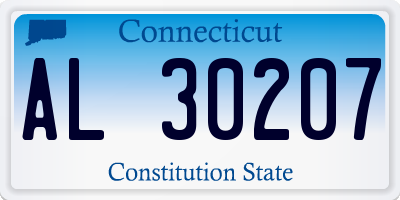 CT license plate AL30207