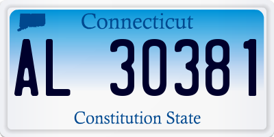 CT license plate AL30381