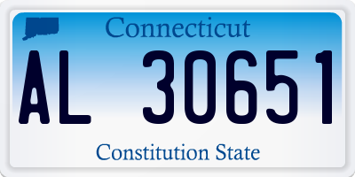 CT license plate AL30651