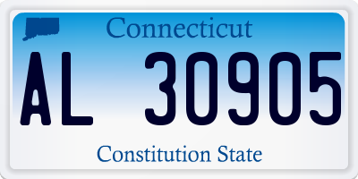 CT license plate AL30905