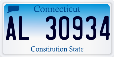 CT license plate AL30934