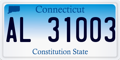CT license plate AL31003