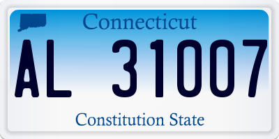 CT license plate AL31007