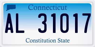 CT license plate AL31017