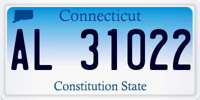 CT license plate AL31022