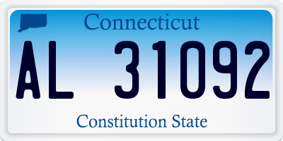 CT license plate AL31092