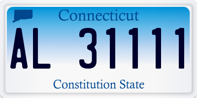 CT license plate AL31111