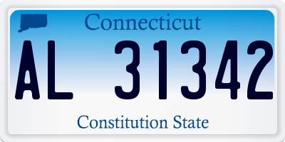 CT license plate AL31342