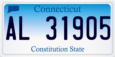 CT license plate AL31905