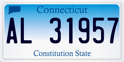 CT license plate AL31957