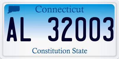 CT license plate AL32003