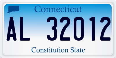 CT license plate AL32012