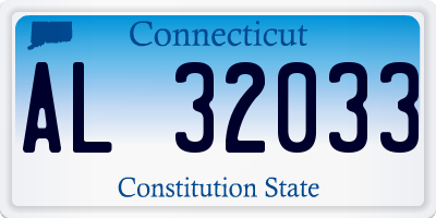 CT license plate AL32033