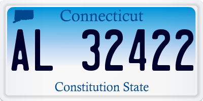 CT license plate AL32422