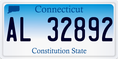 CT license plate AL32892
