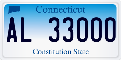 CT license plate AL33000
