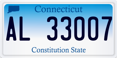 CT license plate AL33007