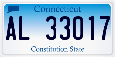 CT license plate AL33017