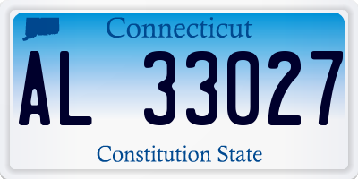 CT license plate AL33027