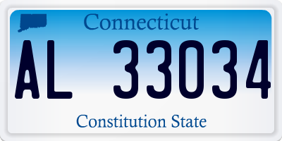 CT license plate AL33034