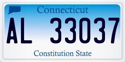 CT license plate AL33037