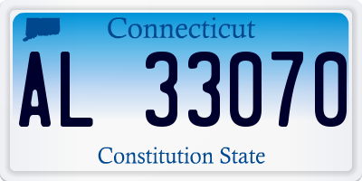 CT license plate AL33070