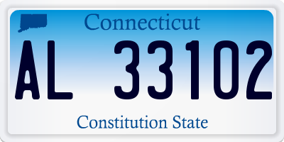CT license plate AL33102