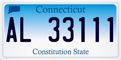 CT license plate AL33111