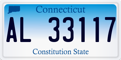 CT license plate AL33117