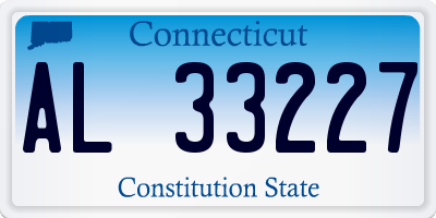 CT license plate AL33227