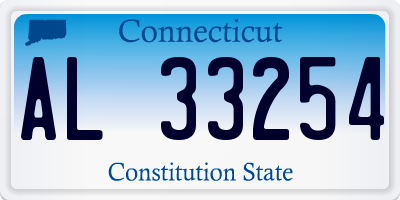 CT license plate AL33254