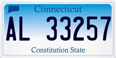 CT license plate AL33257