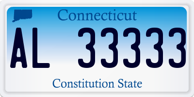 CT license plate AL33333