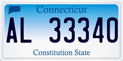 CT license plate AL33340