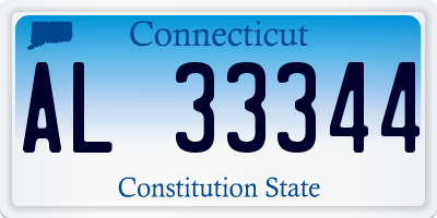 CT license plate AL33344