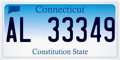 CT license plate AL33349