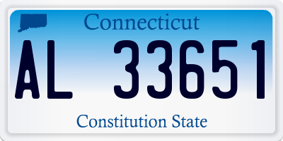 CT license plate AL33651