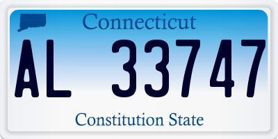 CT license plate AL33747
