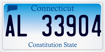 CT license plate AL33904