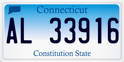 CT license plate AL33916
