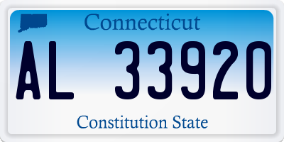 CT license plate AL33920