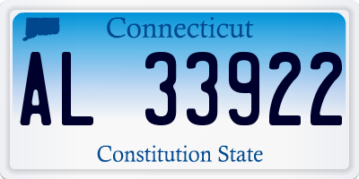 CT license plate AL33922