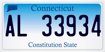 CT license plate AL33934