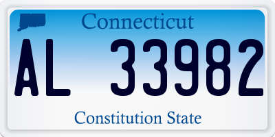CT license plate AL33982