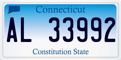 CT license plate AL33992