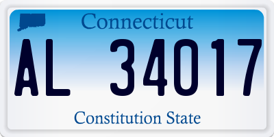 CT license plate AL34017