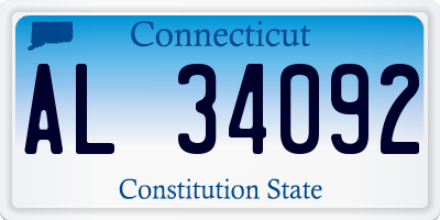 CT license plate AL34092