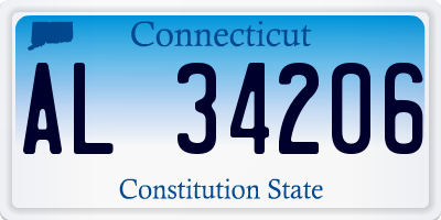CT license plate AL34206
