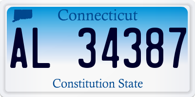 CT license plate AL34387