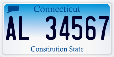 CT license plate AL34567